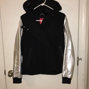Nike Wms Hood Wool Destroyer Jacket Black Silver